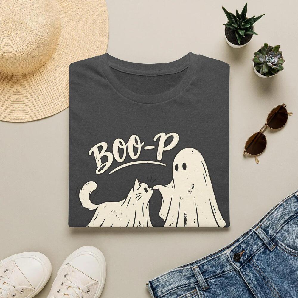 Funny Ghost Cat Halloween Shirt, Boo-P Cat Ghost Tee, Spooky Cat Shirt